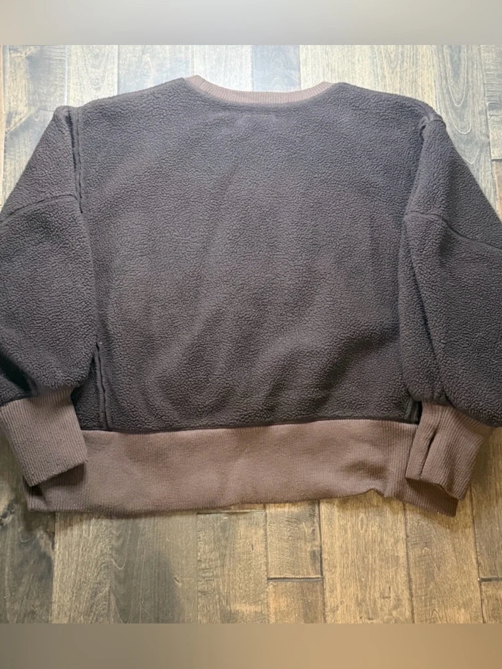 Free People We The Free Cozy Camden Brown Sherpa Pullover Sweater Large